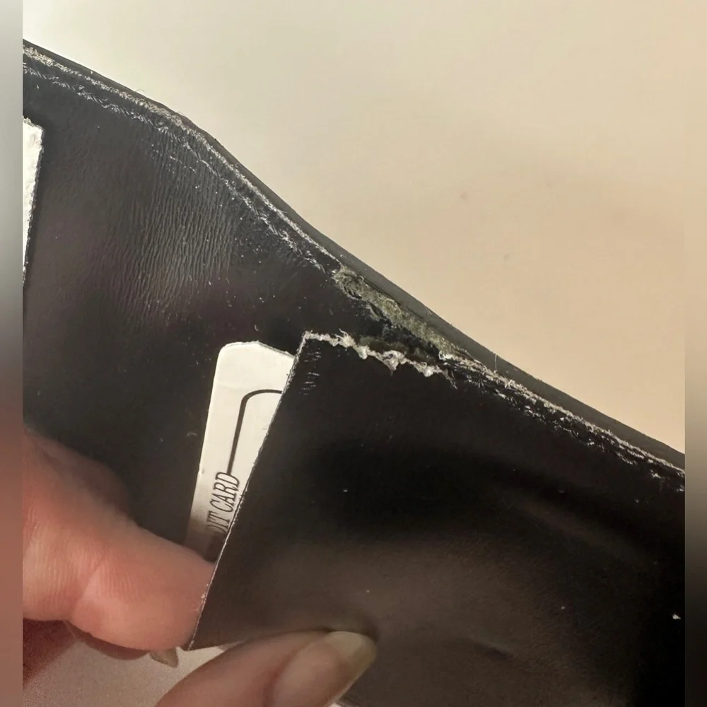BVLGARI Card Case Black and Gold Patent Leather